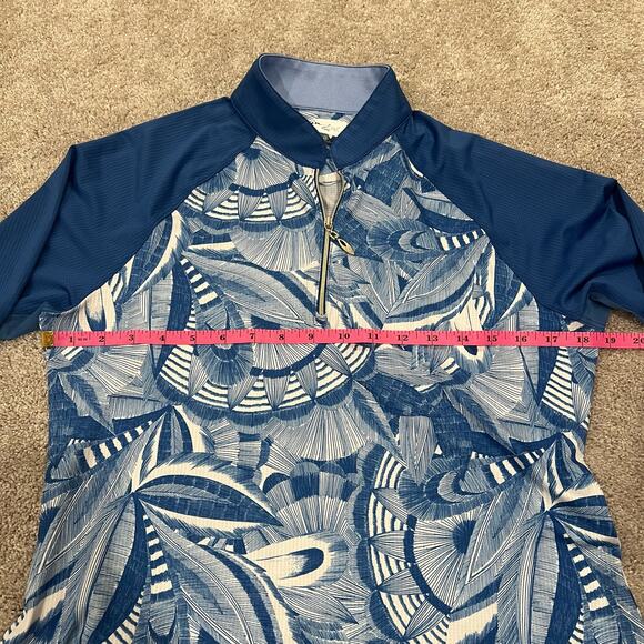 Greg Norman Womens SolarXP Playdry Quarter Zip Blue Tropical Size M - Picture 9 of 9